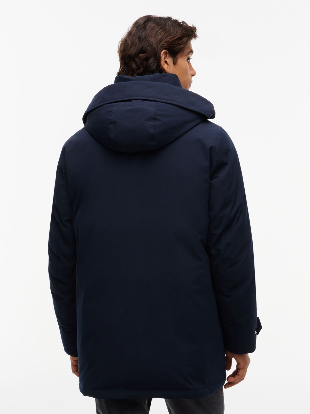 Hooded Down Parka — Navy