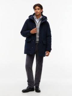 Hooded Down Parka — Navy 1