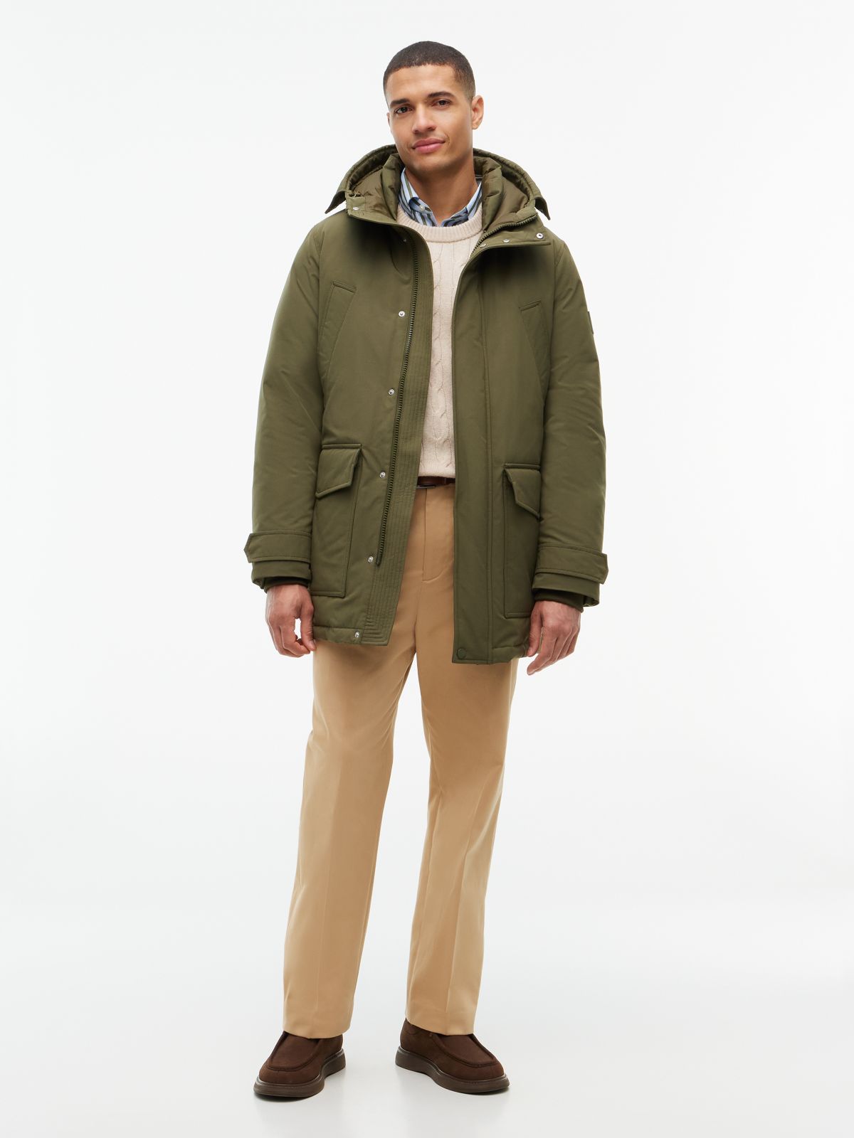 Hooded Down Parka — Huntsman Green