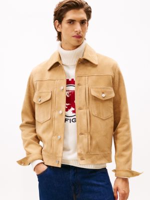 Suede Trucker Jacket, Timeless Camel