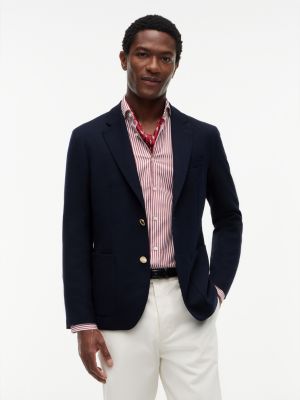 Hopsack Wool Blazer, Navy