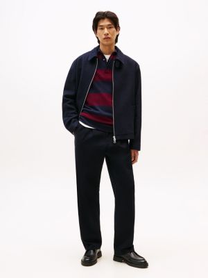 Relaxed Fit Pleated Trouser, Navy