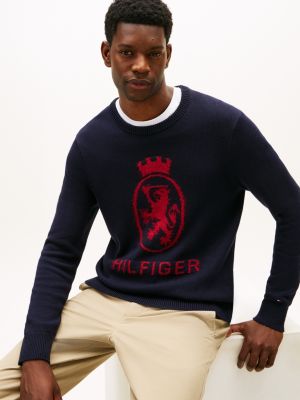 Intarsia-Knit Crest Logo Sweater | Tommy Hilfiger