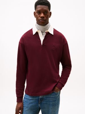 Hilfiger Crest Brushed Rugby, Deep Burgundy