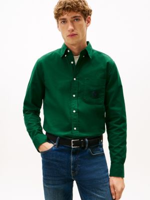 Regular Fit Brushed Oxford Shirt, Ornamental Green