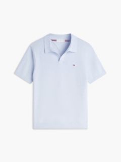 Classic Short-Sleeve Sweater Polo — Sky Blue 5