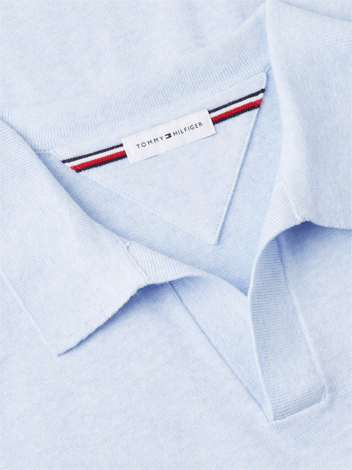 Classic Short-Sleeve Sweater Polo — Sky Blue