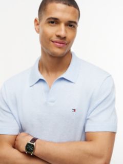 Classic Short-Sleeve Sweater Polo — Sky Blue 3