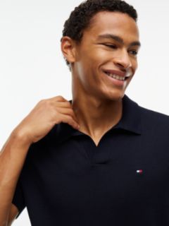 Classic Short-Sleeve Sweater Polo — Navy Blue 3