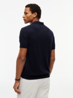Classic Short-Sleeve Sweater Polo — Navy Blue 4