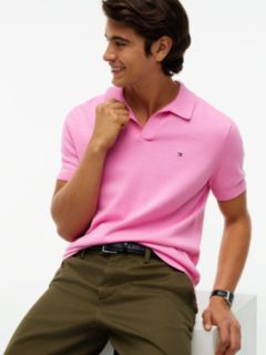 Classic Short-Sleeve Sweater Polo — Blush 3