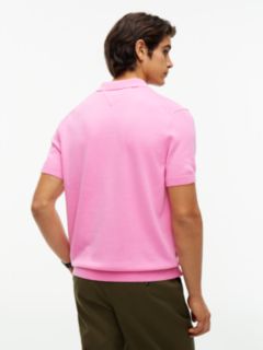 Classic Short-Sleeve Sweater Polo — Blush 4