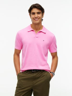Classic Short-Sleeve Sweater Polo, Blush