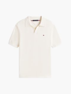 Classic Short-Sleeve Sweater Polo — Ivory Petal 5