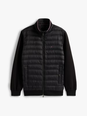 Мужские толстовки Tommy Hilfiger Mixed Media Zip Sweatshirt Puffer, цвет: Чёрный — фото 5