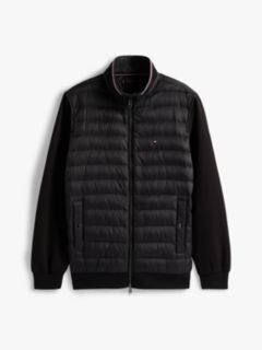 Mixed Media Zip Sweatshirt Puffer — Black 5