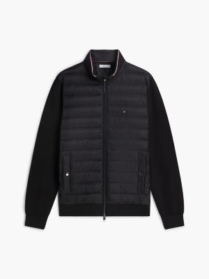 Мужские толстовки Tommy Hilfiger Mixed Media Zip Sweatshirt Puffer, цвет: Чёрный — фото 6