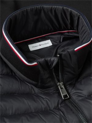 Мужские толстовки Tommy Hilfiger Mixed Media Zip Sweatshirt Puffer, цвет: Чёрный — фото 7