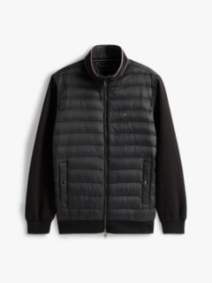 Mixed Media Zip Sweatshirt Puffer — Black 8