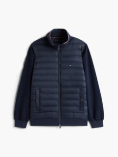 Mixed Media Zip Sweatshirt Puffer — Navy 6