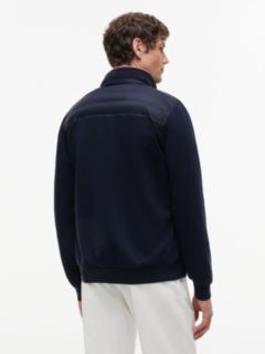 Mixed Media Zip Sweatshirt Puffer — Navy 4