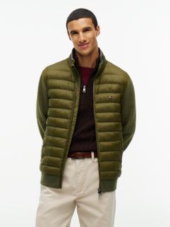 Mixed Media Zip Sweatshirt Puffer — Huntsman Green 1