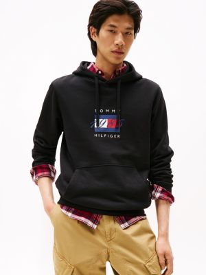 1985 Flag Graphic Hoodie, Black