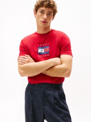 Short-Sleeve 1985 Flag Graphic T-Shirt, Medium Red