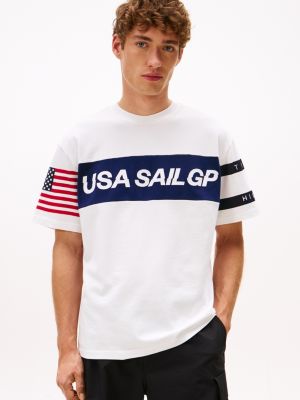 Tommy x US SailGP Team Flag T-Shirt, Ecru