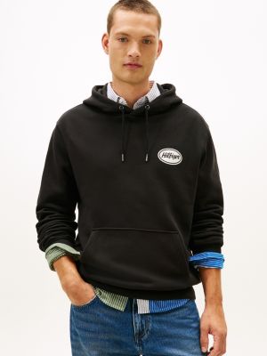 Retro Service Station Graphic Hoodie, Black