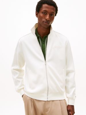 Signature Zip Track Jacket, Ivory Petal