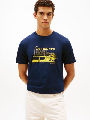 Retro Photo Print Graphic T-Shirt, Dark Navy
