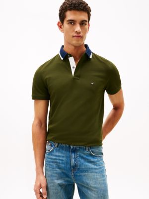Regular Fit Logo Collar Pique Polo, Arctic Spruce