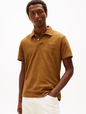 Regular Fit Embroidered Logo Terry Polo, Highland Khaki
