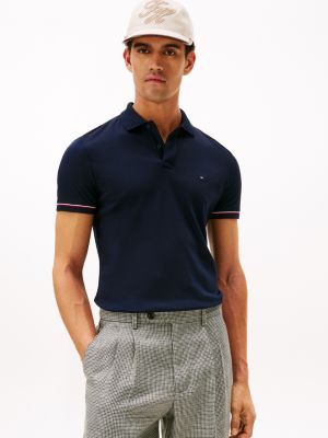 Slim Fit Smooth Cotton Interlock Polo, Navy