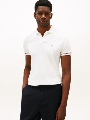 Slim Fit Smooth Cotton Interlock Polo, Ecru