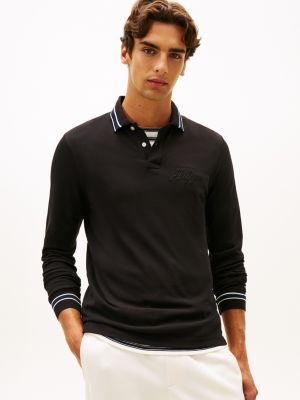 Regular Fit Embroidered Logo Polo, Black