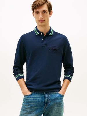 Regular Fit Embroidered Logo Polo, Dark Navy