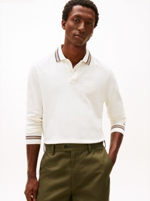 Regular Fit Embroidered Logo Polo, Ivory Petal