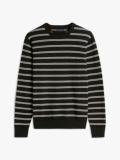 Textured Crewneck Sweater — Black Stripe 5
