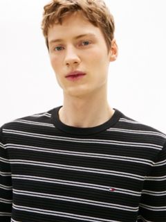Textured Crewneck Sweater — Black Stripe 3