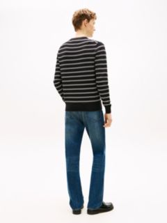 Textured Crewneck Sweater — Black Stripe 4