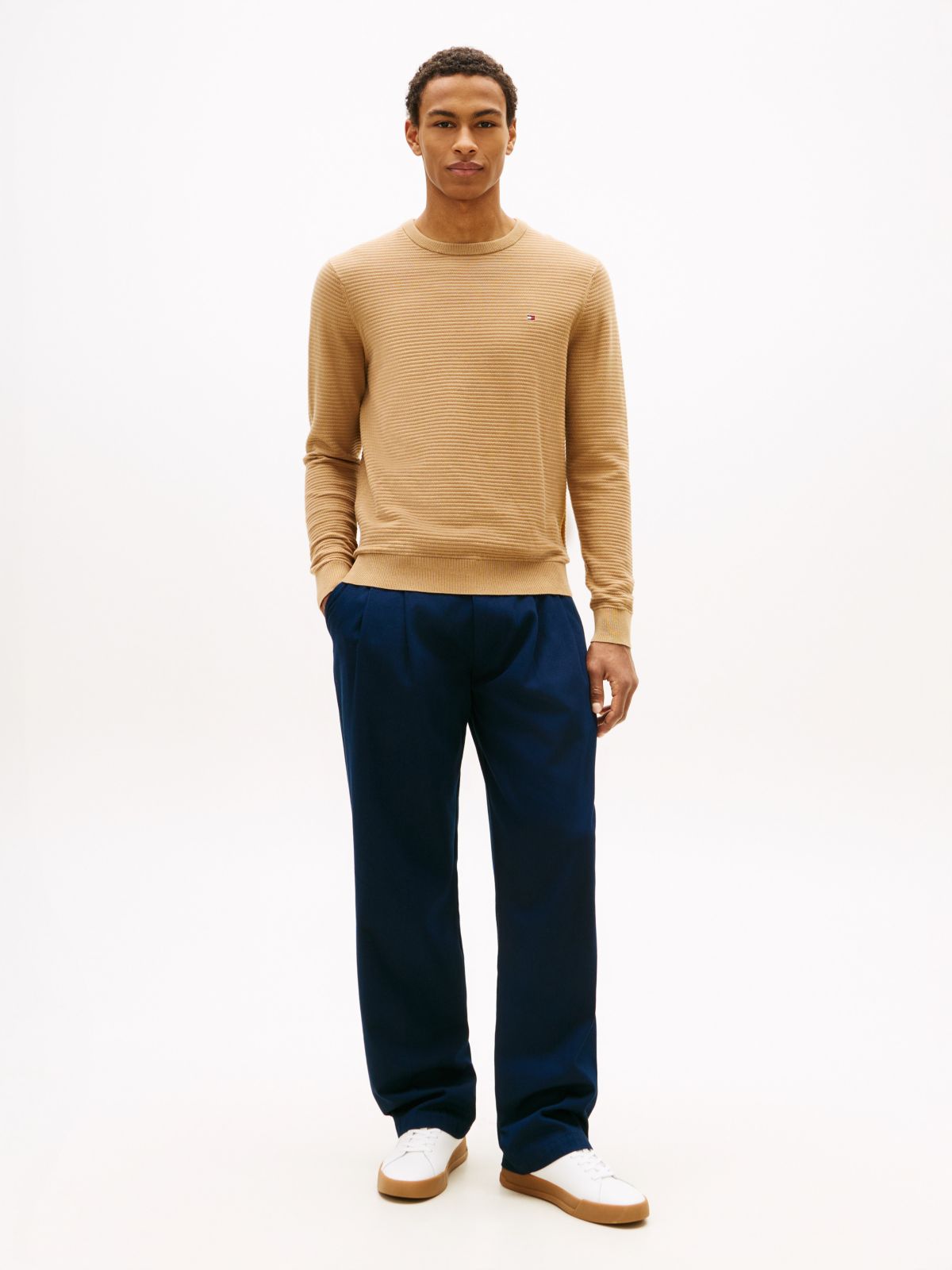 Textured Crewneck Sweater — Safari Canvas