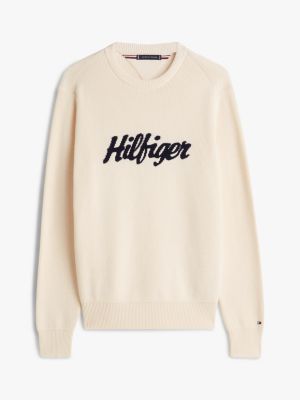 Intarsia Hilfiger Script Logo Sweater | Tommy Hilfiger