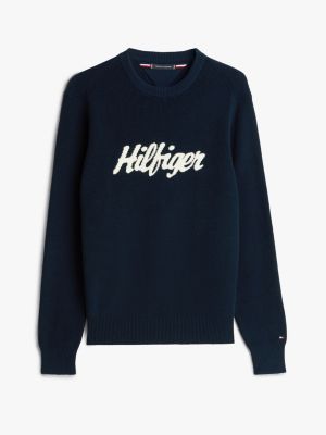 Intarsia Hilfiger Script Logo Sweater | Tommy Hilfiger