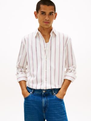 Regular Fit Hilfiger Stripe Shirt, White Stripe