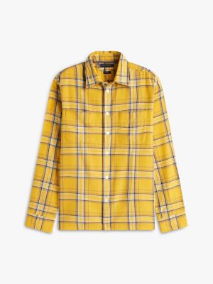 Relaxed Fit Plaid Slub Cotton Shirt | Tommy Hilfiger
