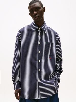 Regular Fit Stripe Poplin Shirt, Nightfall Stripe