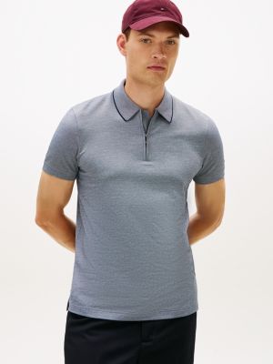 Performance Quarter-Zip Polo, Blue