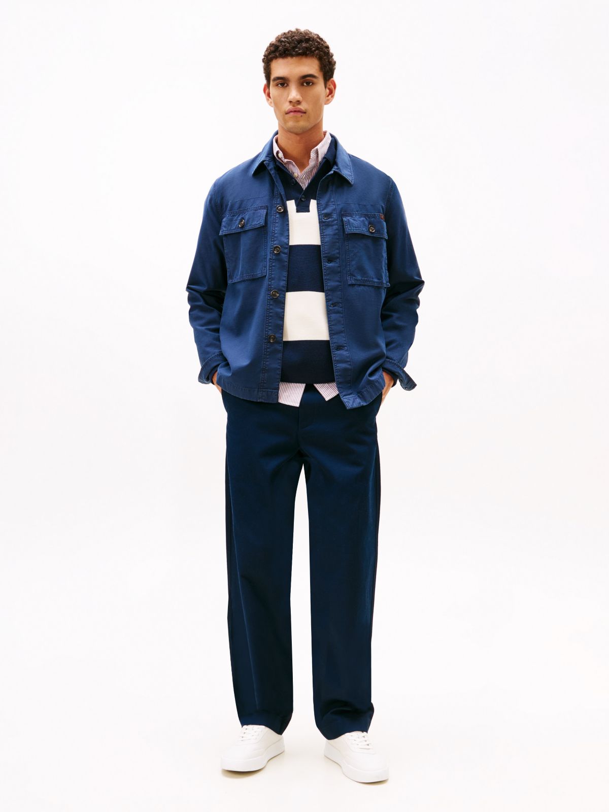 Garment-Dyed Utility Shirt Jacket — Navy